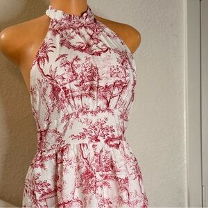 Chic Strapless Red and White Dress